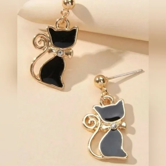 💚3for$20💚Cute Black Kitty Cat earrings - Picture 3 of 3